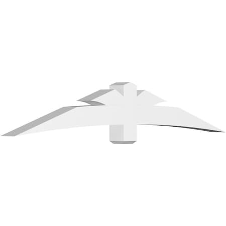 Ekena Millwork Davenport Architectural Grade PVC Gable Bracket, 96"W x 16"H x 6"D x 6"F, 4/12 Pitch GBP096X16X0606DAV00